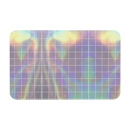 Kieselgur mit reflektierendem quadratischem Druck, 50 x 80 cm, bequeme Bodenmatte für Dusche, rutschfeste Kieselgur von Zcmkjlg
