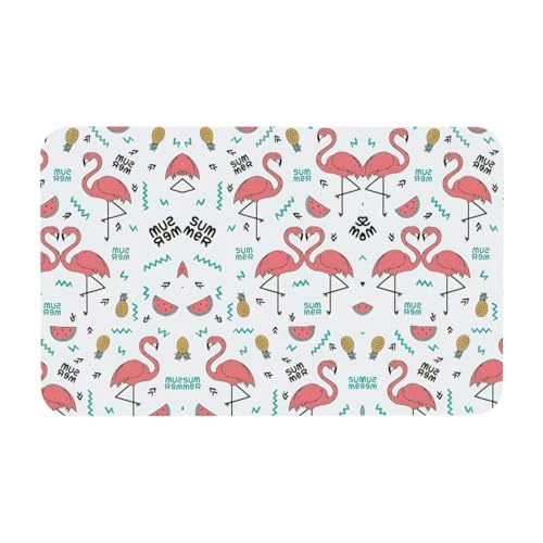 Kieselgur mit rosa Flamingo-Druck, 50 x 80 cm, bequeme Bodenmatte für Dusche, rutschfeste Kieselgur Kieselgur mit rosa Flamingo-Druck, 50 x 80 cm, bequeme Bodenmatte für Dusche, rutschfeste Kieselgur von Zcmkjlg