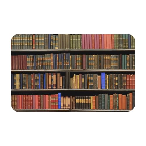 Zcmkjlg Bibliotheks-Bücherregal-Druck, 50 x 80 cm, Kieselgur-Matte, bequeme Bodenmatte für Dusche, rutschfeste Kieselgur von Zcmkjlg