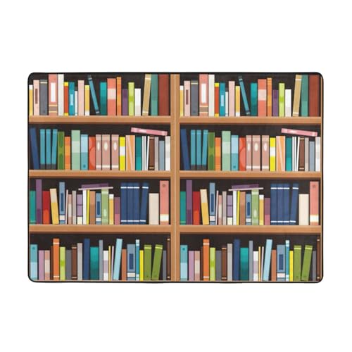 Zcmkjlg Bücherregal, bedruckt, Flanell-Teppich, 203 x 147 cm, weicher, rutschfester Teppich, Wohnzimmermatte, große weiche Couchtischmatte Zcmkjlg Bücherregal, bedruckt, Flanell-Teppich, 203 x 147 cm, weicher, rutschfester Teppich, Wohnzimmermatte, große weiche Couchtischmatte von Zcmkjlg