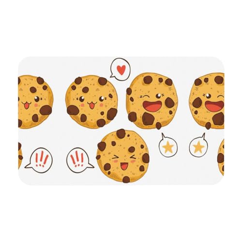 Zcmkjlg Chip Cookies Printing Kieselgur Matte, bequeme Bodenmatte für Dusche, rutschfeste Kieselgur-Matte, 50 x 80 cm von Zcmkjlg