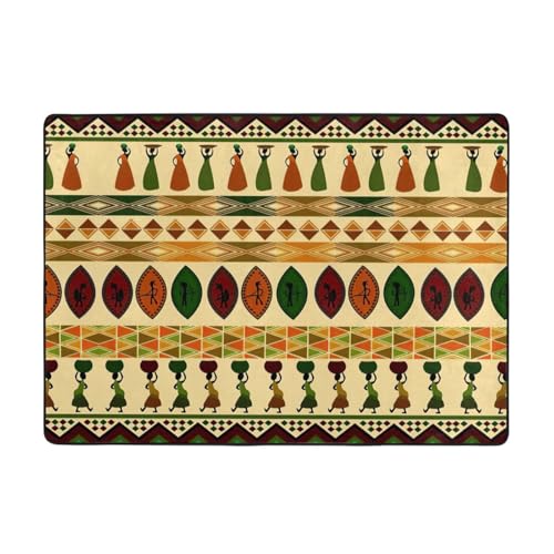 Zcmkjlg Flanell-Teppich im Bohemia-Stil, traditionelles afrikanisches Muster, 203 x 147 cm, weicher, rutschfester Teppich, Wohnzimmermatte, große weiche Couchtischmatte von Zcmkjlg