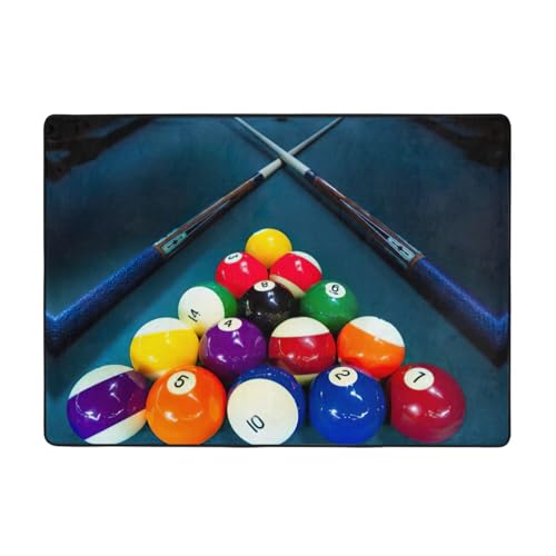 Zcmkjlg Flanell-Teppich mit Billarddruck, 203 x 147 cm, weicher, rutschfester Teppich, Wohnzimmermatte, groß, weiche Couchtischmatte von Zcmkjlg