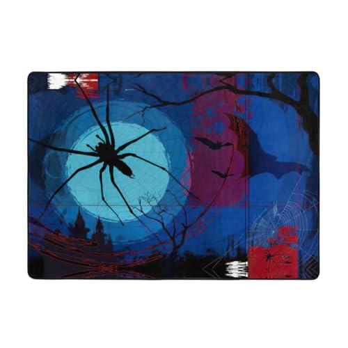 Zcmkjlg Flanell-Teppich mit Halloween-Motiv, 203 x 147 cm, weicher, rutschfester Teppich, Wohnzimmermatte, große weiche Couchtischmatte von Zcmkjlg