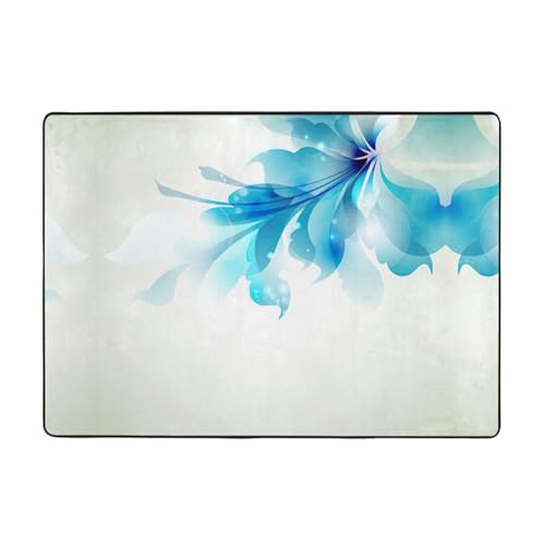 Zcmkjlg Flanell-Teppich mit Ombré-Blumendruck, 203 x 147 cm, weicher, rutschfester Teppich, Wohnzimmermatte, groß, weiche Couchtischmatte von Zcmkjlg