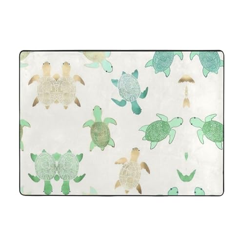 Zcmkjlg Flanell-Teppich mit Schildkröten-Aufdruck, 203 x 147 cm, weicher, rutschfester Teppich, Wohnzimmermatte, große weiche Couchtischmatte Zcmkjlg Flanell-Teppich mit Schildkröten-Aufdruck, 203 x 147 cm, weicher, rutschfester Teppich, Wohnzimmermatte, große weiche Couchtischmatte von Zcmkjlg