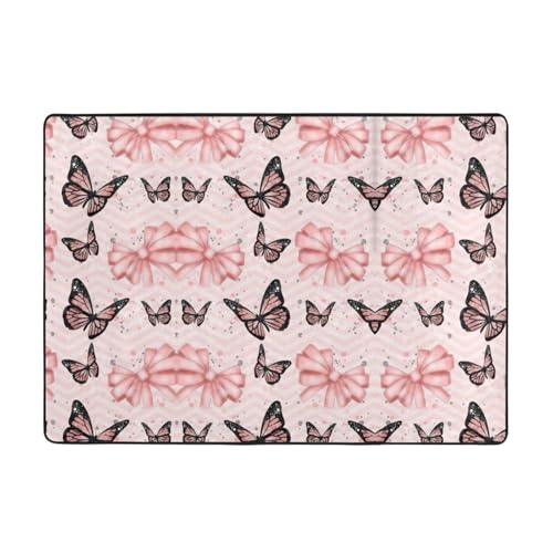 Zcmkjlg Flanell-Teppich mit Schmetterlingsmotiv, 203 x 147 cm, weicher, rutschfester Teppich, Wohnzimmermatte, groß, weich, Couchtischmatte Zcmkjlg Flanell-Teppich mit Schmetterlingsmotiv, 203 x 147 cm, weicher, rutschfester Teppich, Wohnzimmermatte, groß, weich, Couchtischmatte von Zcmkjlg