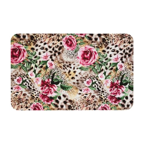 Zcmkjlg Kieselgur Matte mit Tier-/Leopardenmuster, 50 x 80 cm, bequeme Bodenmatte für die Dusche, rutschfeste Kieselgur von Zcmkjlg