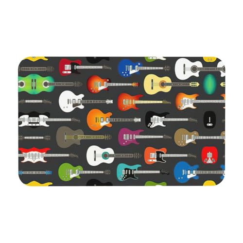 Zcmkjlg Kieselgur Matte mit farbigem Akustik- und Gitarrendruck, 50 x 80 cm, bequeme Bodenmatte für Dusche, rutschfeste Kieselgur Zcmkjlg Kieselgur Matte mit farbigem Akustik- und Gitarrendruck, 50 x 80 cm, bequeme Bodenmatte für Dusche, rutschfeste Kieselgur von Zcmkjlg