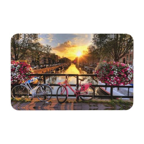 Zcmkjlg Kieselgur mit Blumen und Fahrrädern, 50 x 80 cm, bequeme Bodenmatte für Dusche, rutschfeste Kieselgur Zcmkjlg Kieselgur mit Blumen und Fahrrädern, 50 x 80 cm, bequeme Bodenmatte für Dusche, rutschfeste Kieselgur von Zcmkjlg