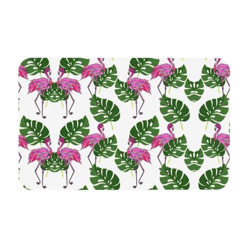 Zcmkjlg Kieselgur mit Cartoon-Flamingo-Blättern, 50 x 80 cm, bequeme Bodenmatte für die Dusche, rutschfeste Kieselgur Zcmkjlg Kieselgur mit Cartoon-Flamingo-Blättern, 50 x 80 cm, bequeme Bodenmatte für die Dusche, rutschfeste Kieselgur von Zcmkjlg