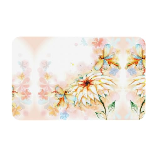 Zcmkjlg Kieselgur mit fliegenden Libellen, Lilien-Druck, 50 x 80 cm, bequeme Bodenmatte für Dusche, rutschfeste Kieselgur Zcmkjlg Kieselgur mit fliegenden Libellen, Lilien-Druck, 50 x 80 cm, bequeme Bodenmatte für Dusche, rutschfeste Kieselgur von Zcmkjlg