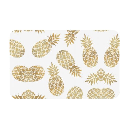 Zcmkjlg Kieselgur mit goldenem Ananas-Hintergrund, 50 x 80 cm, bequeme Bodenmatte für die Dusche, rutschfeste Kieselgur Zcmkjlg Kieselgur mit goldenem Ananas-Hintergrund, 50 x 80 cm, bequeme Bodenmatte für die Dusche, rutschfeste Kieselgur von Zcmkjlg