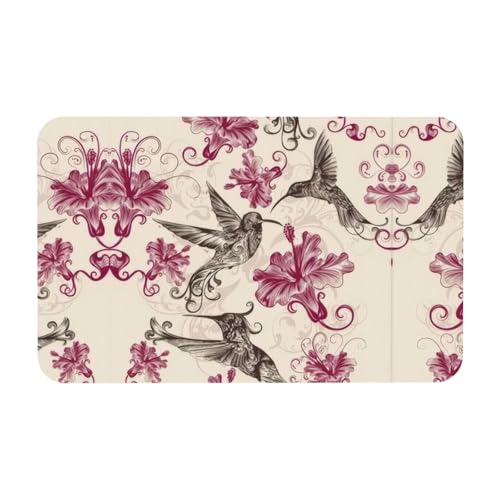 Zcmkjlg Kieselgur mit schönen Blumen, Kolibri-Druck, 50 x 80 cm, bequeme Bodenmatte für die Dusche, rutschfeste Kieselgur Zcmkjlg Kieselgur mit schönen Blumen, Kolibri-Druck, 50 x 80 cm, bequeme Bodenmatte für die Dusche, rutschfeste Kieselgur von Zcmkjlg