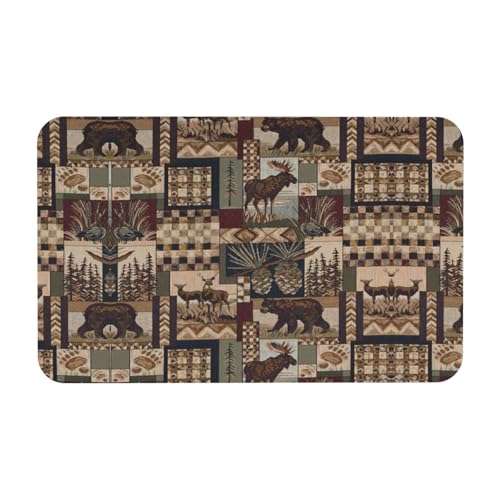 Zcmkjlg Lodge Bär Hirsch Druck 50 x 80 cm Kieselgur Matte, bequeme Bodenmatte für Dusche, rutschfeste Kieselgur Matte Zcmkjlg Lodge Bär Hirsch Druck 50 x 80 cm Kieselgur Matte, bequeme Bodenmatte für Dusche, rutschfeste Kieselgur Matte von Zcmkjlg