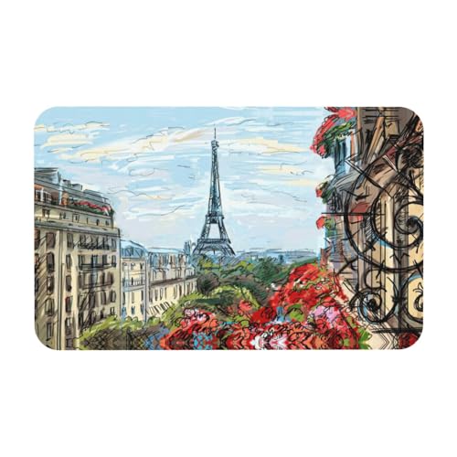 Zcmkjlg Street In Paris Town Printing Kieselgur Matte, bequeme Bodenmatte für Dusche, rutschfeste Kieselgur-Matte, 50 x 80 cm Zcmkjlg Street In Paris Town Printing Kieselgur Matte, bequeme Bodenmatte für Dusche, rutschfeste Kieselgur-Matte, 50 x 80 cm von Zcmkjlg