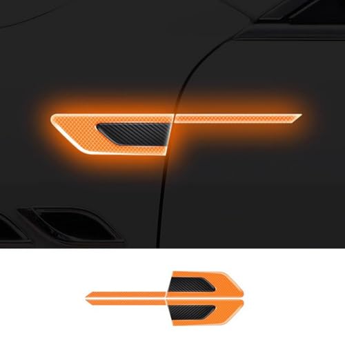 ZcsfcpA 2pcs Auto reflektierende Aufkleber,Auto Reflektierende Aufkleber Set,Auto-Dekorationsteile,für CRV HRV XRV NSX Shuttle,D-Orange 2-Pack von ZcsfcpA