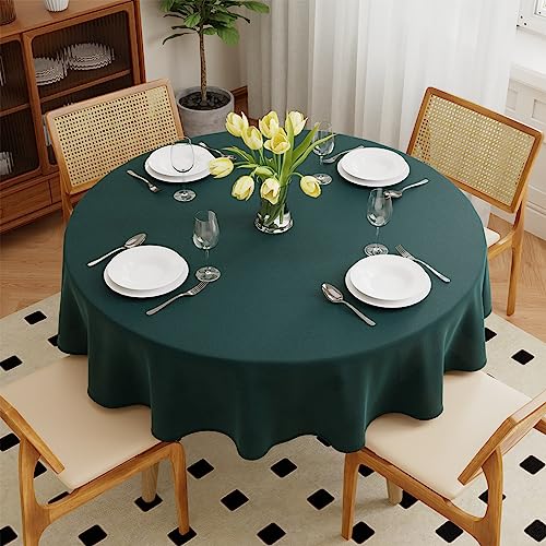 Zdada Grün Abwaschbar Tischdecken Rund Ø140cm Polyester Tischdecke, Kratzfest, Fleckschutz Tischtuch Outdoor Tischwäsche für Garten, Esszimmer, Feiern und Haushalt von Zdada