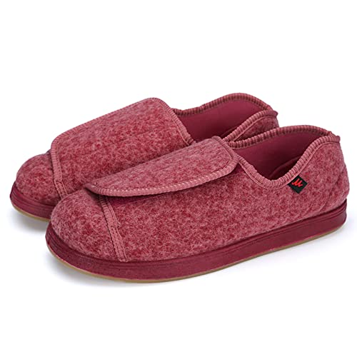 Diabetiker Schuhe Damen Extra Weit, Super Weich Memory Foam Diabetiker Schuhe Mit Verstellbarem Klettverschluss,Rutschfester Komfort Diabetiker Pantoffeln Für Arthritis,Geschwollene Füße,Pink/41 von Zdcdy