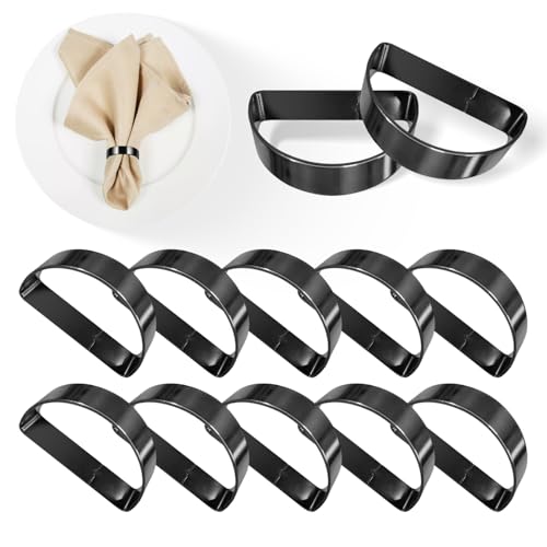 12 Stück Serviettenringe Schwarz Serviettenring Serviettenschnallen Metall Serviettenringe Set Servietten Ring Servietten Ringe Elegante Halbrunde Tischdekoration für Feiertagsparty, Hochzeit, Party 12 Stück Serviettenringe Schwarz Serviettenring Serviettenschnallen Metall Serviettenringe Set Servietten Ring Servietten Ringe Elegante Halbrunde Tischdekoration für Feiertagsparty, Hochzeit, Party von Zdhsufnvw