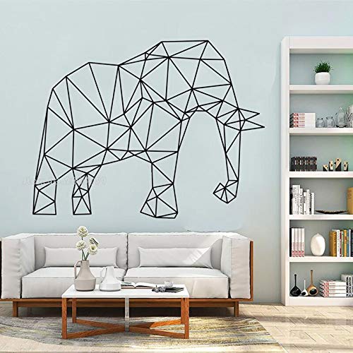 Zdklfm69 WandSticker Wandtattoos Elefant Geometrische Vinyl Tierthema Abstrakte Polygonale Geschenke Kunst Dekor Wandbilder Für Kinderzimmer 133x101cm von Zdklfm69