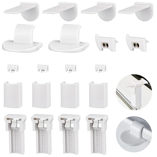 Plissee Ersatzteile Set 4 Kit 20 Stück Klemmträger Zubehör Plissee Klemmträger Zubehör Klemmfix Halterung,klemmfix Halterung, für Plissees Montage ohne Bohren von ZeKioen