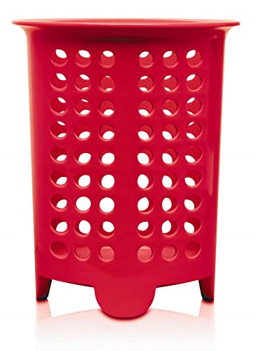 Zeal G231R Besteck-Abtropfgestell/Utensilientopf, Melamin, Rot, 14 x 14 x 17 cm von Zeal