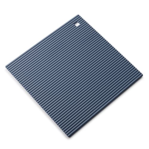 Zeal Silikon-Untersetzer, Schutz für heiße Töpfe und Pfannen (22 x 22 cm), hitzebeständige Matte, Rutschfester quadratischer Untersetzer, Provence-Blau von Zeal