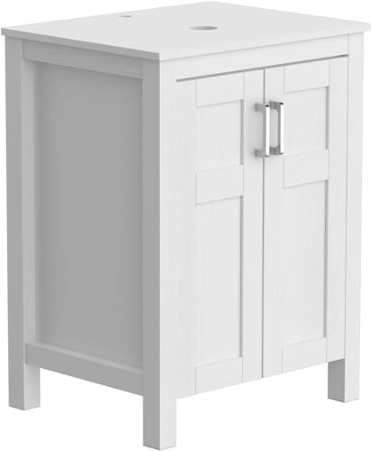 ZealWe Badezimmerschrank Toilettenschrank Waschbeckenunterschrank Hochschrank Badschrank Küchenschrank, Badezimmermöbel mit 2 Türen und 2 Regale,61 x 48 x 82 cm, für Badezimmer, Küche, Weiß von ZealWe