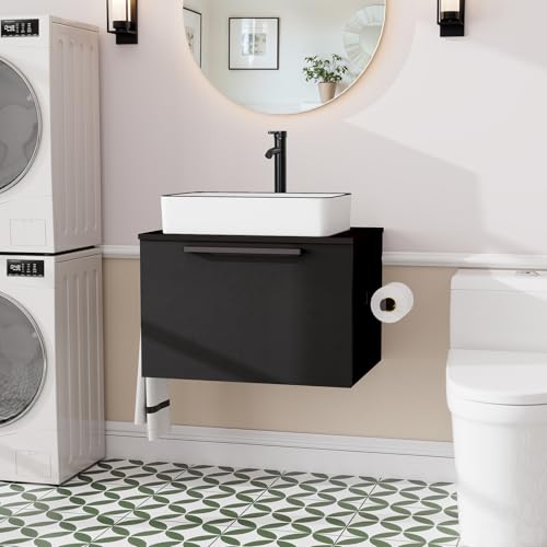 ZealWe Badmöbel-Set Waschtisch mit Unterschrank 60cm, Waschbeckenunterschrank mit Waschbecken, Badezimmermöbel Matt Schwarz Badezimmerschrank Hängend, 2-teilig, für kleine Bäder Gäste WC, Weiß ZealWe Badmöbel-Set Waschtisch mit Unterschrank 60cm, Waschbeckenunterschrank mit Waschbecken, Badezimmermöbel Matt Schwarz Badezimmerschrank Hängend, 2-teilig, für kleine Bäder Gäste WC, Weiß von ZealWe