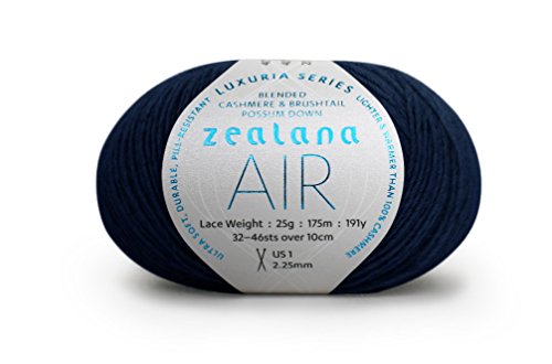 Zealana AIR Lace Ink Garn, Wolle, blau, 10 x 13 x 5 cm, 175 von Zealana