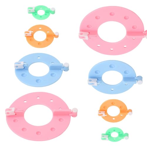 Zeayebsr 4 Größen Pompom Maker(8 Pcs),bommel Maker, Kunststoff Pompom Maker Set, Bommelschablone Fluff Kugel, Pompom,Pompon Maker,Fluff Kugel DIY Nadel Handwerk Toolkit von Zeayebsr