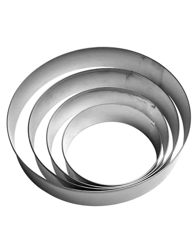 Zeayebsr 4 Stück Ausstecher rund Ausstechformen rund Edelstahl Ausstechformen Ring Circle Cookie Cutter für Gebäck Donut Fondant Backen DIY Kuchen,ausstechformen,Donut ausstecher von Zeayebsr