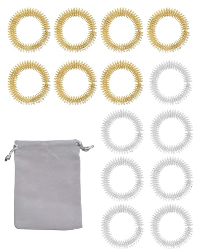 Zeayebsr Premium Akupressur Ring 14er Set - NEUHEIT 2024 - Akkupressurringe Stress-Ring Massageringe zur Entspannung Fingermassagering Anti Stress Finger Massage Ringe Acupressure Rings 2 Farben von Zeayebsr