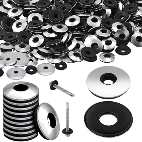 150 Stück EPDM Dichtscheiben, Unterlegscheiben Edelstahl Beilagscheiben, 304 Edelstahl Dichtscheiben, Verzinkte Schraubendichtung, Neoprenbeschichtung Dichtscheiben,(M6,3x16mm) von Zeaying