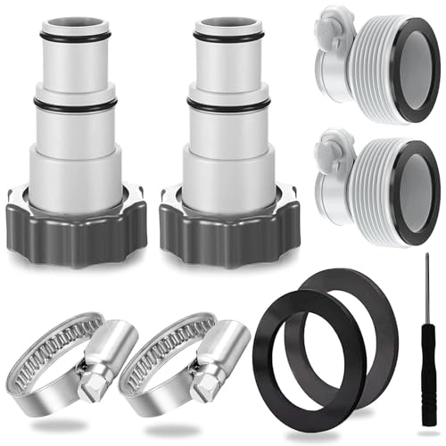 9 Stück Poolschlauch Adapter, Adapter A Und Type B für Intex Pool, Ersatz Schlauchadapter für Pumpe, Anschluss für Ø 32 Und 38 mm Pool-Schlauch, 2 Stück Pool Adapter von Zeaying