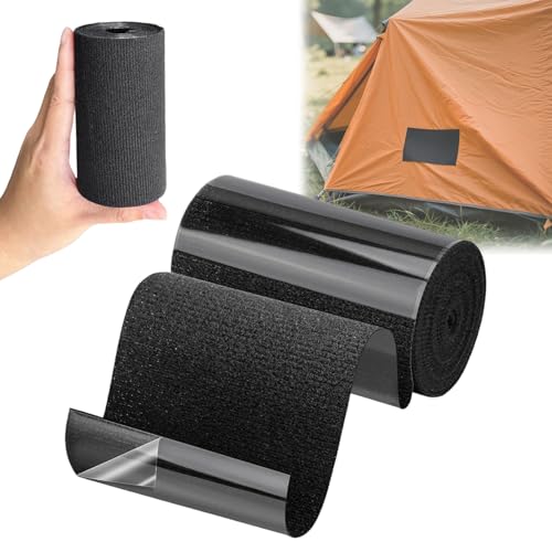 Zeaying Gewebe-Reparaturband, Flicken Reparatur Stoffklebeband, Reparaturband Segeltuch Markise, 10x200cm, für Möbel, Daunenjacke, Risse oder Löcher in Stoff, Zelt, Segel, Wasserdicht, Schwarz von Zeaying