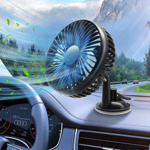 Zebbyee Auto Ventilator, 12V 24V USB Ventilator Fan 360 ° Rotation Lüfter Wenig Lärm Sommerlüfter, Tragbare Ventilator 3 Geschwindigkeiten für Auto Van SUV, RV Camping Zebbyee Auto Ventilator, 12V 24V USB Ventilator Fan 360 ° Rotation Lüfter Wenig Lärm Sommerlüfter, Tragbare Ventilator 3 Geschwindigkeiten für Auto Van SUV, RV Camping von Zebbyee