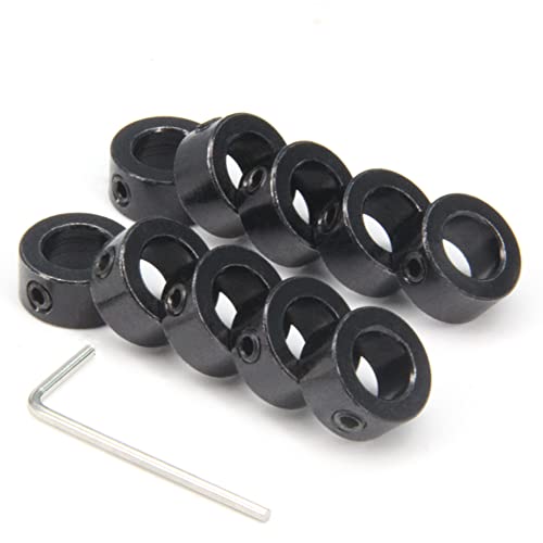 Zeberoxyz 10 Stück/Pack Schwarz 8 mm Wellensicherungskragen T8 Gewindesicherungsring Edelstahl Materialisolierung für 3D-Druckerzubehör (8mm-Schwarz) von Zeberoxyz