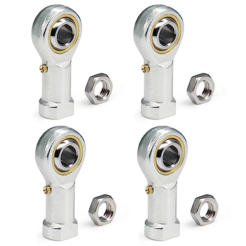 Zeberoxyz 4 Stück PHSB6 Rod End Lager 3/8 Zoll Bohrung vorgeschmierte Lager 3/8-24 weibliches Gewinde rechte Hand mit Jam Mutter von Zeberoxyz