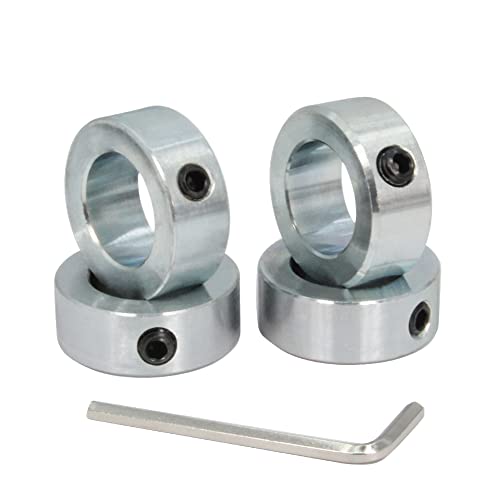 Zeberoxyz 4Stück 1"Bohrungs-Wellenmanschetten-Sets Schraubmanschetten aus verzinktem massivem Stahl mit 1-5/8"Außendurchmesser und 5/8"Breite für Antriebswellen(1 Zoll) von Zeberoxyz
