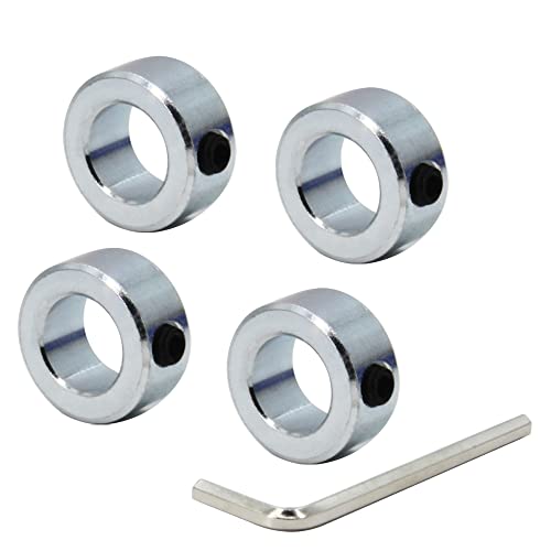 Zeberoxyz 4Stück 3/4"Bohrungs-Wellenmanschetten-Sets Schraubmanschetten aus verzinktem massivem Stahl mit 1-1/4"Außendurchmesser und 9/16"Breite für Antriebswellen(3/4 Zoll) von Zeberoxyz