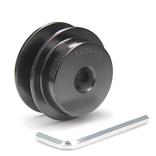 Zeberoxyz AK20 Stegscheiben mit Einzelrille, 2.0"Außendurchmesser 1/2"Bohrung Keilriemenscheibe aus Gusseisen für Keilriemen von Zeberoxyz