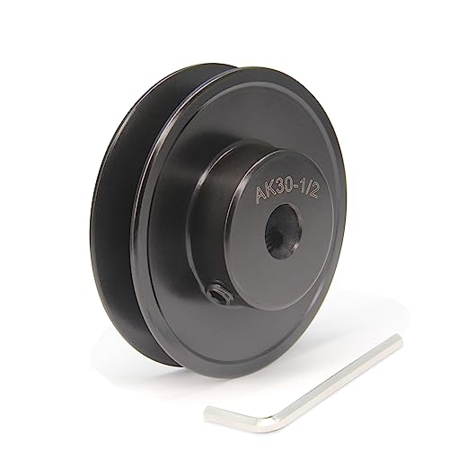 Zeberoxyz AK30 Stegscheiben mit Einzelrille, 3.0"Außendurchmesser 1/2"Bohrung Keilriemenscheibe aus Gusseisen für Keilriemen von Zeberoxyz