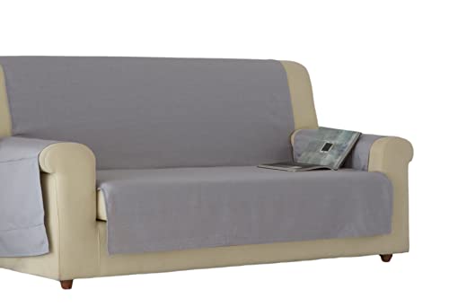 Estoralis | BERET | Sofabezug im modernen Design | Strapazierfähiger Jacquard-Stoff | Farbe - Hellgrau | Für 3-Sitzer-Sofa | Stoffgröße 150 x 220 cm (Breite x Höhe) Schutz für alle Arten von Sofas von Zebra Textil