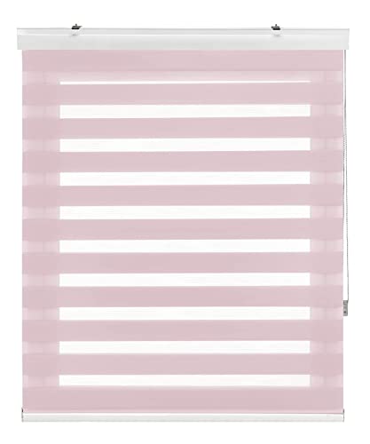 Estoralis | Sansa | Doppelrollo mit Weiss Kassette | Doppelter Stoff, Tag und Nacht | Farbe - Hell-Pink | 145 x 180 cm. (Breite/Höhe) Stoffgröße 142 x 175 cm. | Rollos für Fenster und Türen Estoralis | Sansa | Doppelrollo mit Weiss Kassette | Doppelter Stoff, Tag und Nacht | Farbe - Hell-Pink | 145 x 180 cm. (Breite/Höhe) Stoffgröße 142 x 175 cm. | Rollos für Fenster und Türen von Estoralis