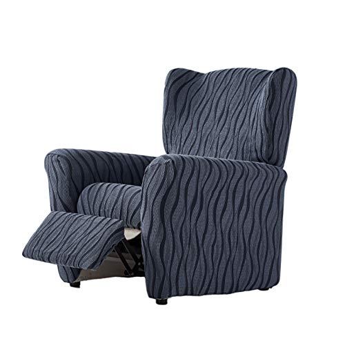 Zebra Andromeda - Elastische Husse Relax-Sessel Größe 1 Sitzer (Standard), Farbe Blau (Mehrere Farben verfügbar) von Zebra Textil