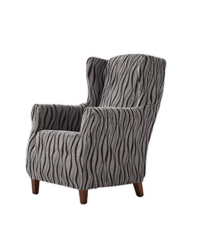 Zebra Andromeda - Elastische Husse für Ohrensessel Größe 1 Sitzer (Standard), Farbe Grau (Mehrere Farben verfügbar) von Zebra Textil