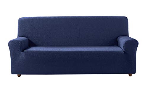 Zebra Textil Elastische Sofa-Husse Beta Größe 2 Sitzer (Von 140 bis 170 cm), Farbe Blau (Mehrere Farben verfügbar) von Estoralis