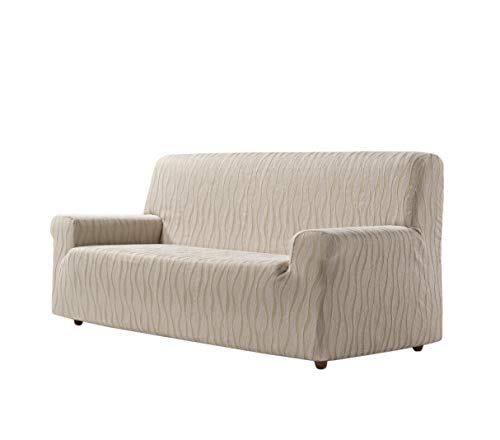 Zebra Textil Andros - Elastische Sofa-Husse, Größe 2 Sitzer (Von 140 bis 170 cm), Farbe Leinen von Zebra Textil